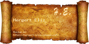 Hergert Eliz névjegykártya